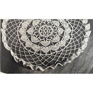 Vintage 1950 Crochet Knit Doily Pattern SEASHELL FAN-FARE Tatted Hairpin 13"